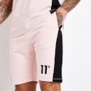 Men's Cut And Sew Panelled Sweat Shorts – Peach Blush/White/Black