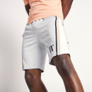 11 Degrees Cut And Sew Tape Detail Poly Shorts – Vapour Grey / White