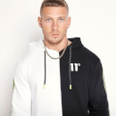 Colour Block Pullover Hoodie – Black/White/Limeade