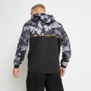 11 Degrees Camo Cut And Sew Poly Track Top With Hood – Black / Gold