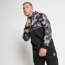 11 Degrees Camo Cut And Sew Poly Track Top With Hood – Black / Gold