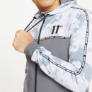 Camo Cut And Sew Poly Track Top With Hood – Charcoal/White