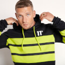11 Degrees Cut And Sew Contrast Pullover Hoodie – Black / Limeade