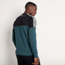 Mixed Fabric Taped Sweatshirt – Darkest Spruce Green/Black/