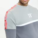 Men's Mixed Fabric Taped Sweatshirt – Steel/Silver/Inferno Red