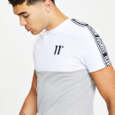 Men's Colour Block Taped T-Shirt – Silver/White/Black