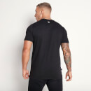 Mixed Fabric Cut And Sew Printed T-Shirt – Black