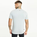 Men's Mixed Fabric Cut And Sew Printed T-Shirt-Silver