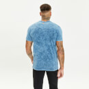 Camiseta Acid Wash – Azul Marino / Naranja Neon