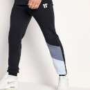 Diagonal Cut and Sew Joggers Skinny Fit – Black / Twister Grey