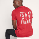 11 Degrees 11 Degrees Box Graphic T-Shirt – True Red / White