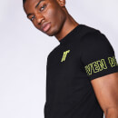 Men's Contrast Print T-Shirt – Black/Limeade