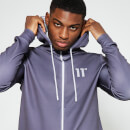 Men's Contrast Trim Poly Track Top With Hood – Charcoal/Vapour Grey