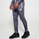 Men's Contrast Trim Poly Track Pants – Charcoal/Vapour Grey