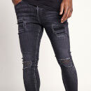 Sustainable Distressed Jeans Skinny-Fit – Washed Schwarz