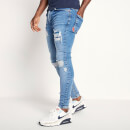 Sustainable Distressed Jeans Skinny Fit – Mid Blue Wash