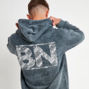 Men's Ben Nicky Oversized Acid Wash Pullover Hoodie – Black Acid Wash/White