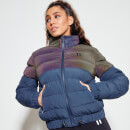 11 Degrees Womens Luna Irridesent Oversized Puffer Jacket – Navy