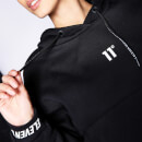 11 Degrees Womens Signature Cropped Pullover Hoodie – Black