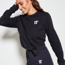 Women's Cropped Tie Front Graphic Sweatshirt – Black