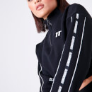 Sweatshirt mit kurzem Reißverschluss – schwarz/weiß