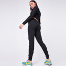 Women's Mesh Pocket Poly Track Pants – Black