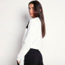 11 Degrees Womens Cropped Cut And Sew Sweatshirt – White / Black