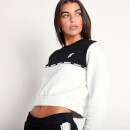 Cropped Cut And Sew Sweatshirt – White/Black
