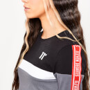 Camiseta de manga larga con cinta – Acero/Negro