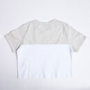 Women's Cut And Sew Cropped T-Shirt – Grey Marl/White