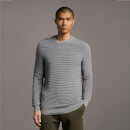 Ribbed Crew Neck Jumper - Mid Grey Marl