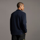 Men's Long Sleeve Brushed Collar Polo Shirt - Dark Navy