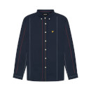 Vertical Stripe Long Sleeve Oxford Shirt - Dark Navy