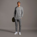 Men's Crew Neck with Contrast Piping - Mid Grey Marl