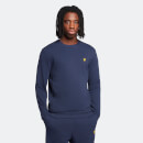 Men's Crew Neck with Contrast Piping - Navy