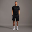 Men's Sweat Shorts With Contrast Piping - True Black