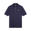 Ribbed Jersey Polo Shirt - Navy