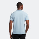 Men's Tipped Polo Shirt - Light Blue/Dark Navy