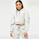 11 Degrees Womens Utility Cropped Pullover Hoodie – Grey Marl