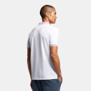 Men's Striped Collar Polo Shirt - White
