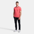 Men's Striped Collar Polo Shirt - Electric Pink