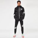 Stripe Print Track Top With Hood – Black/Silver Reflective