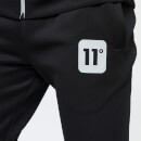 11 Degrees Men's Stripe Print Track Pants - Black/Silver Reflective
