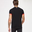 Marble Print Muscle Fit Short Sleeve T-Shirt – White/Black/Ski Patrol Red