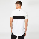 Camiseta Entallada con Panel Triple - Blanco / Blanco Coco / Negro