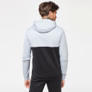 11 Degrees Mixed Fabric Track Top With Hood – Black / Titanium Grey