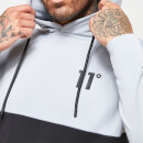 11 Degrees Mixed Fabric Track Top With Hood – Black / Titanium Grey