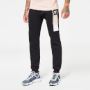 Colour Block Taped Regular Fit Joggers – Black / Putty Pink / White