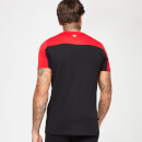 Cut & Sew Stripe Short Sleeve T-Shirt – Black/Goji Berry Red/Limeade