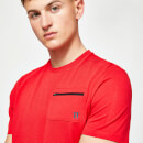 11 Degrees Zip Pocket Short Sleeve T-Shirt - Goji Berry Red